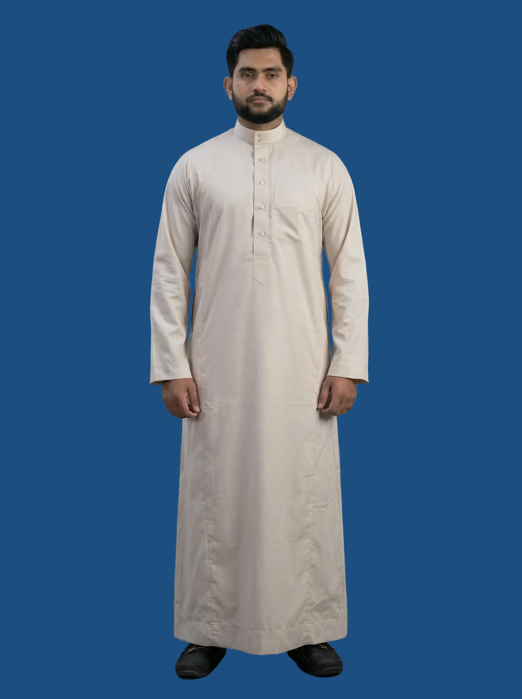 Premium Cotton Thobe in Royal Beige