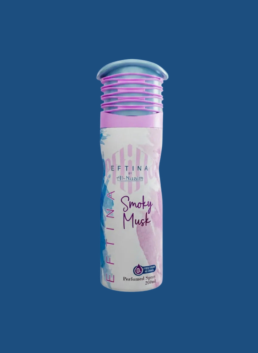 Eftina Body Spray sri lanka Smoky Musk 200ml by Al-Nuaim - Long Lasting Fragrance for Men in Sri Lanka | AlMumtaz