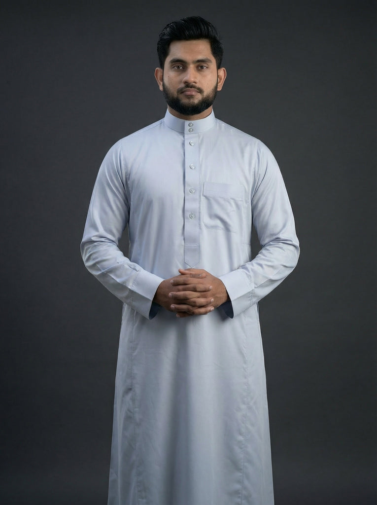 Prime Weave Ultra-Soft Cotton Thobe - Light Blue | AlMumtaz Sri Lanka